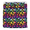 Lgbt Pride Rainbow Heart Pattern Print Duvet Cover Bedding Set-grizzshop