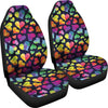 Lgbt Pride Rainbow Heart Pattern Print Universal Fit Car Seat Cover-grizzshop