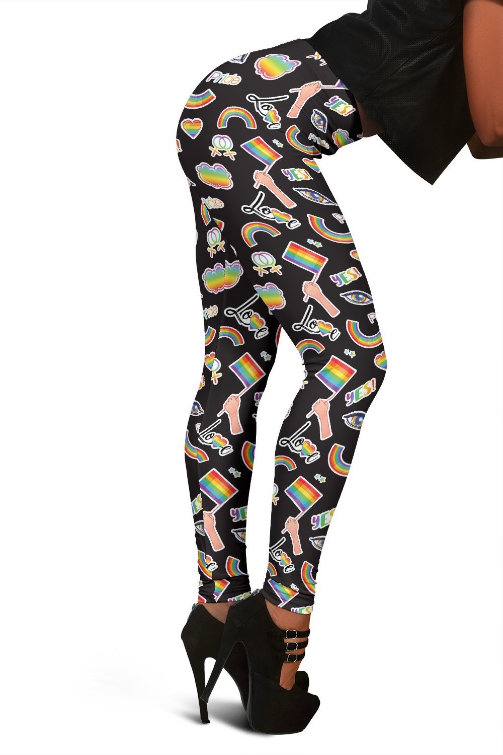 Lgbt Pride Rainbow Pattern Print Women Leggings-grizzshop