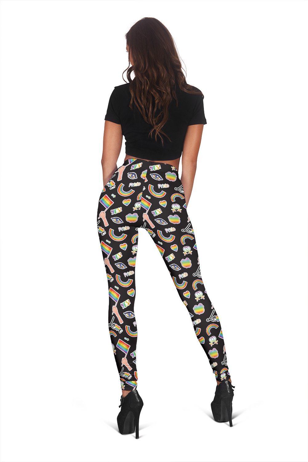 Lgbt Pride Rainbow Pattern Print Women Leggings-grizzshop