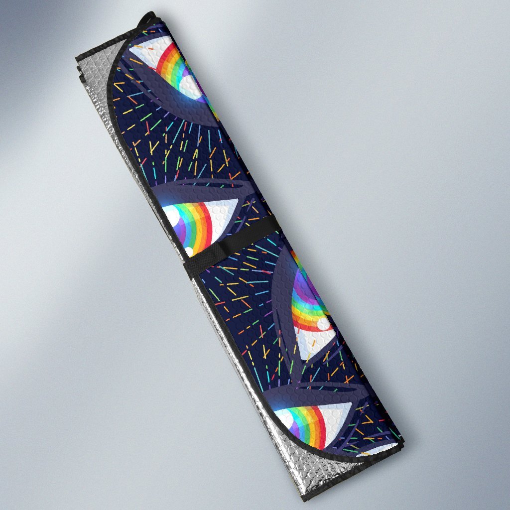 Lgbt Rainbow Eye Patterm Print Car Sun Shade-grizzshop