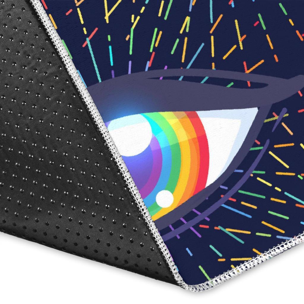 Lgbt Rainbow Eye Patterm Print Floor Mat-grizzshop