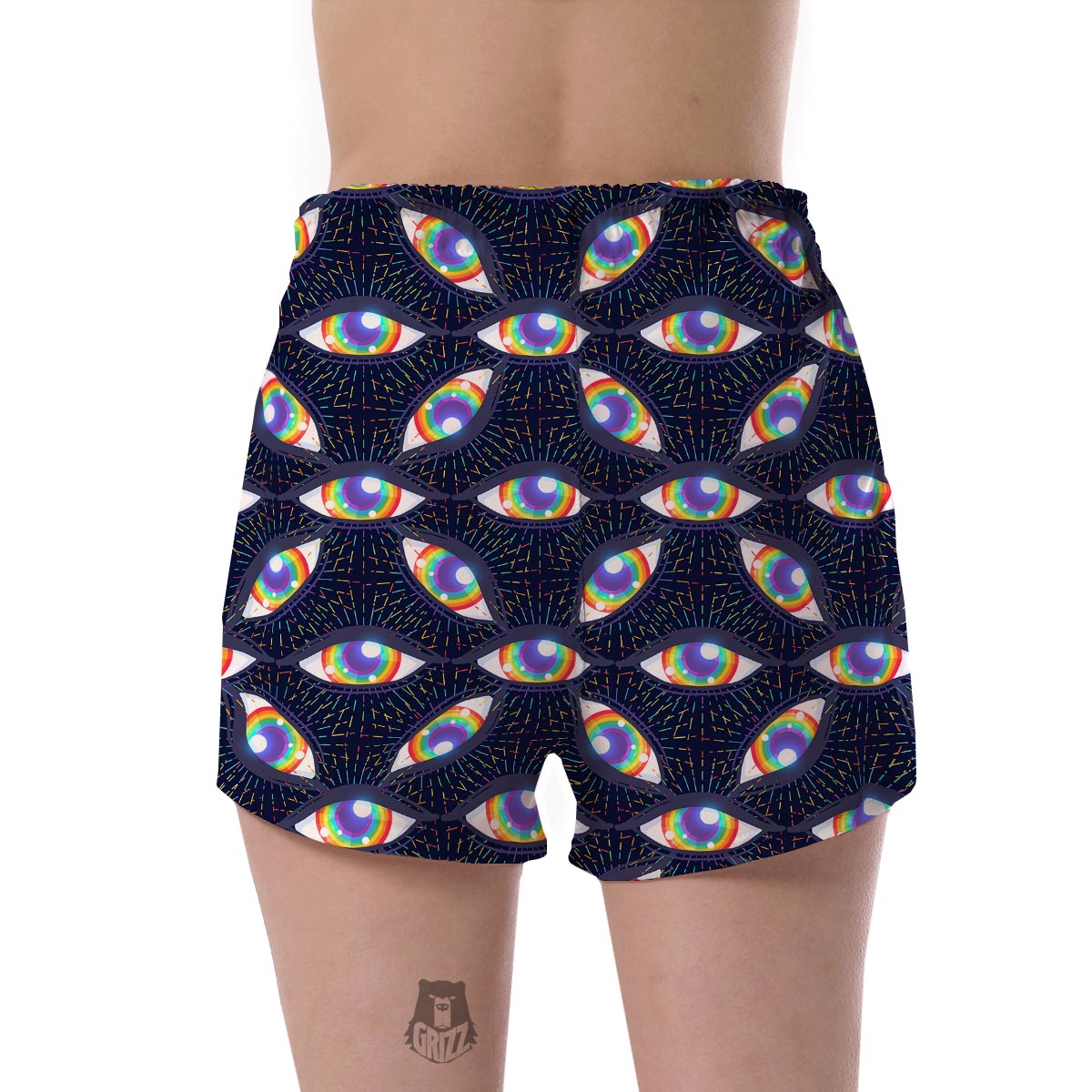 Lgbt Rainbow Eye Patterm Print Women's Shorts-grizzshop