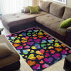 Lgbt Rainbow Heart Patterm Print Floor Mat-grizzshop