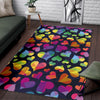 Lgbt Rainbow Heart Patterm Print Floor Mat-grizzshop