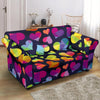 Lgbt Rainbow Heart Patterm Print Loveseat Cover-grizzshop