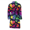 Lgbt Rainbow Heart Patterm Print Men Long Robe-grizzshop