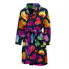 Lgbt Rainbow Heart Patterm Print Men Long Robe-grizzshop