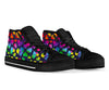 Lgbt Rainbow Heart Patterm Print Men Women's High Top Shoes-grizzshop