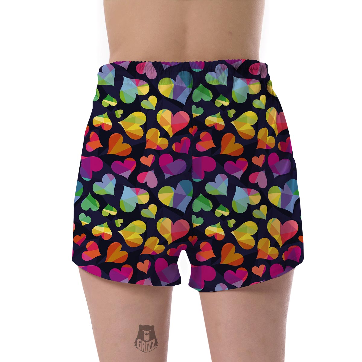 Lgbt Rainbow Heart Patterm Print Women's Shorts-grizzshop