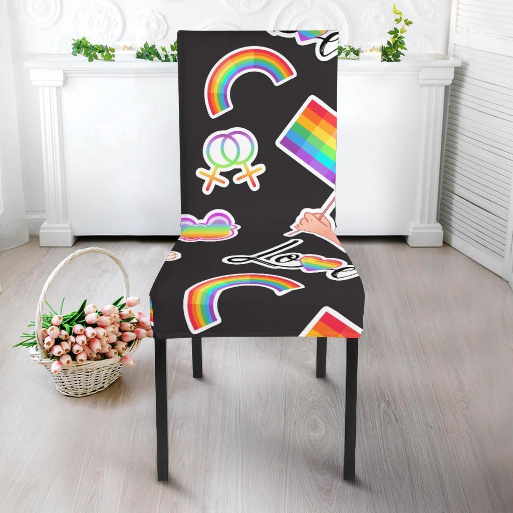 Lgbt Rainbow Patterm Print Chair Cover-grizzshop