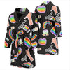 Lgbt Rainbow Patterm Print Men Long Robe-grizzshop