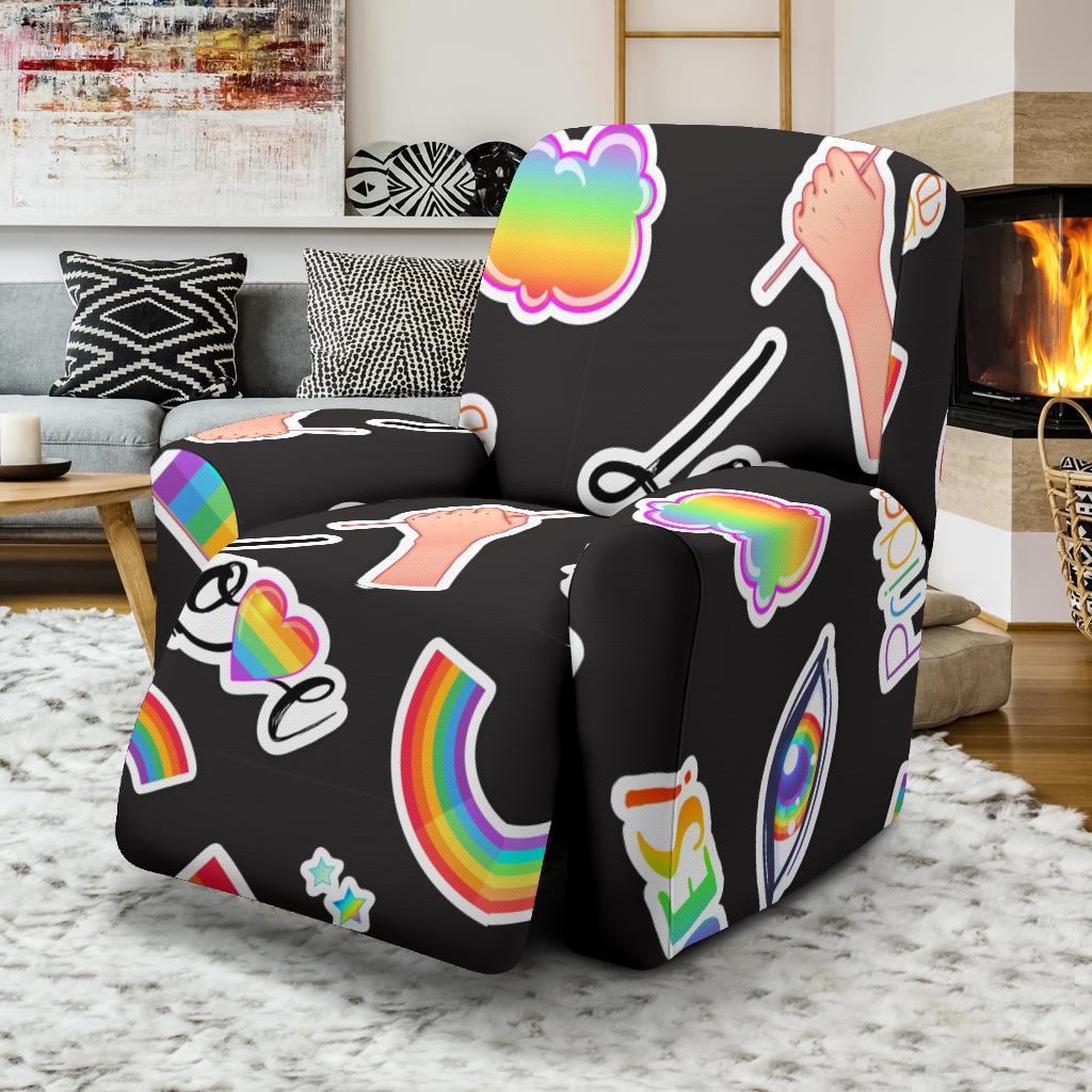 Lgbt Rainbow Patterm Print Recliner Cover-grizzshop