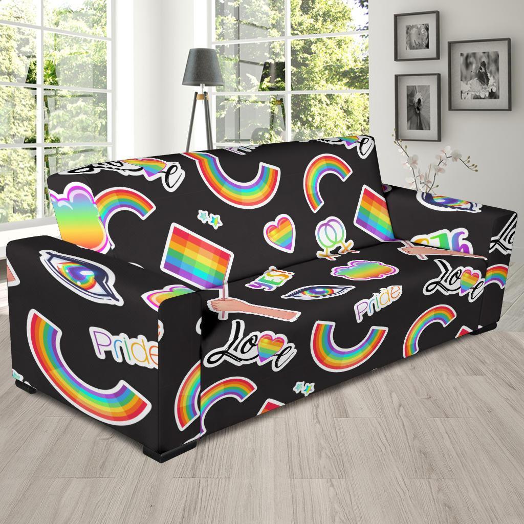 Lgbt Rainbow Patterm Print Sofa Covers-grizzshop