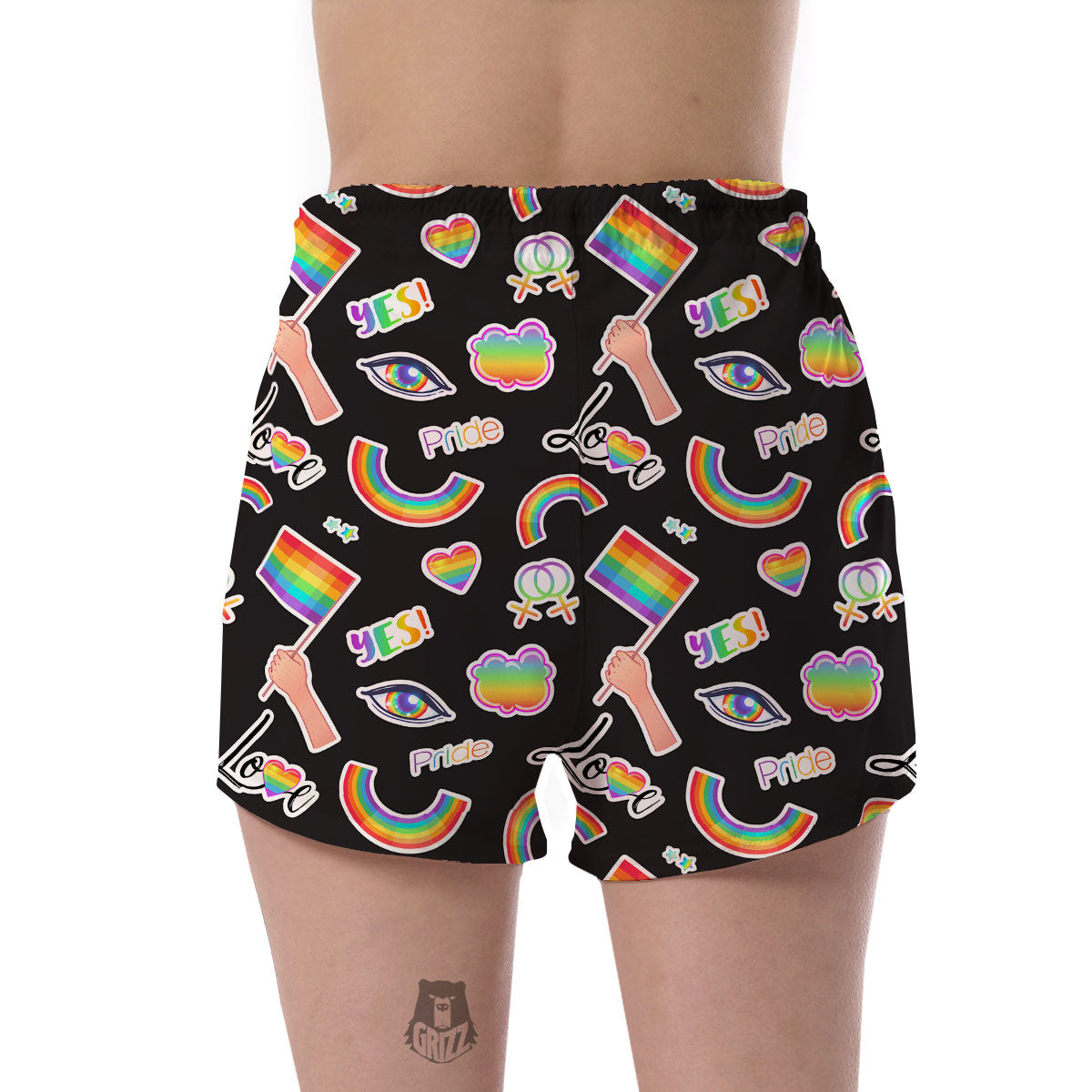 Lgbt Rainbow Patterm Print Women's Shorts-grizzshop