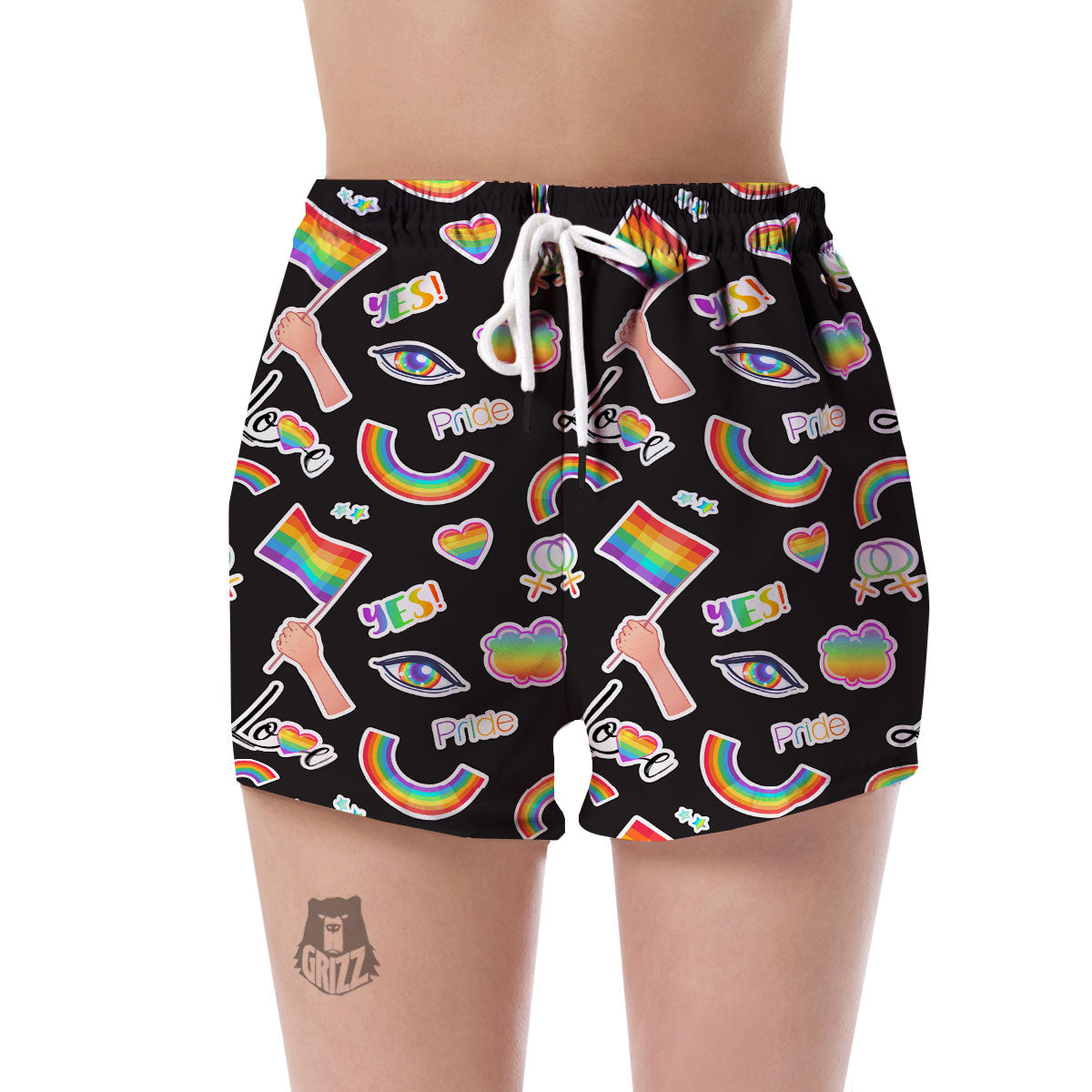 Lgbt Rainbow Patterm Print Women's Shorts-grizzshop