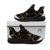 Libra Sign Black And Gold Print Black Athletic Shoes-grizzshop