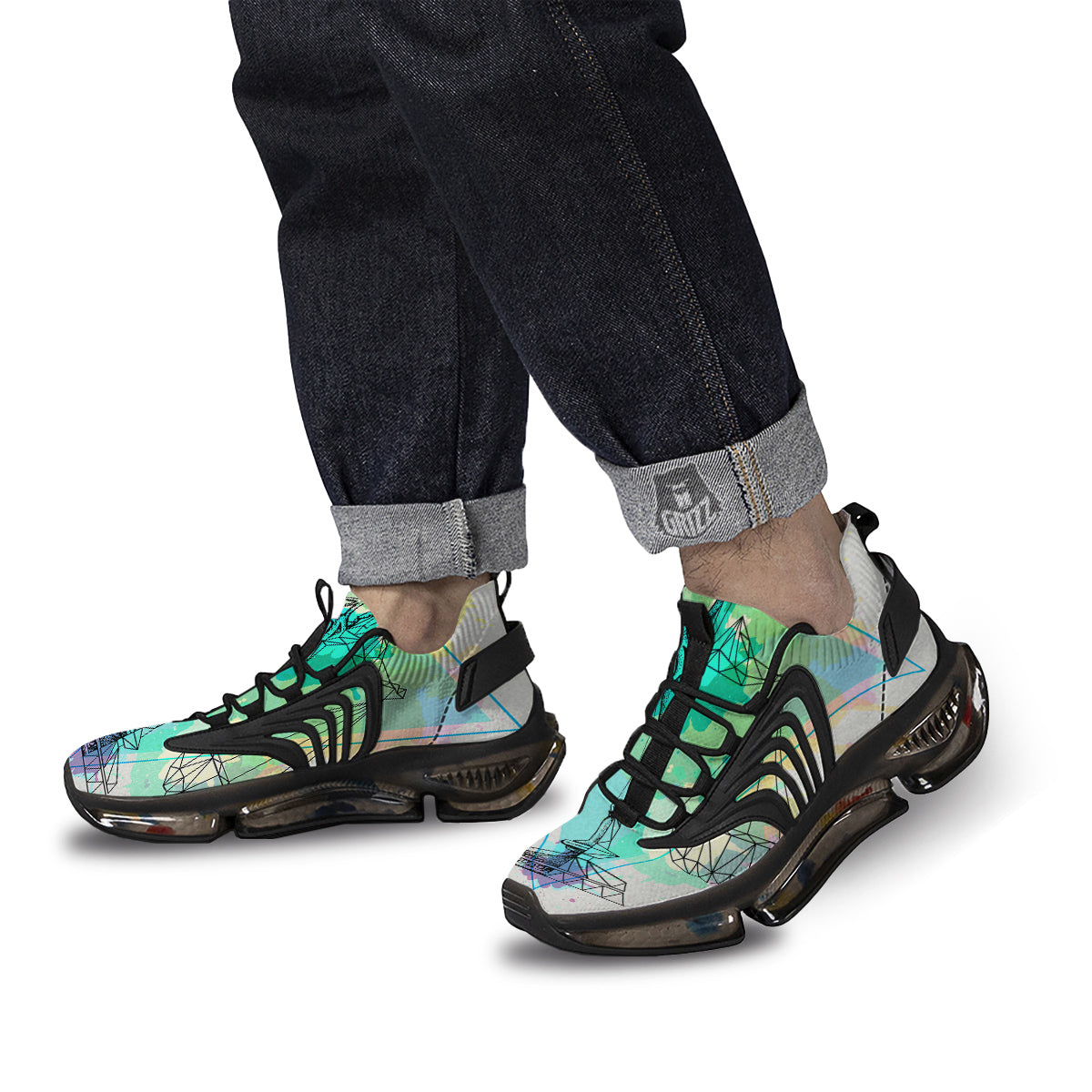 Libra Sign Colorful Print Black Gym Shoes-grizzshop
