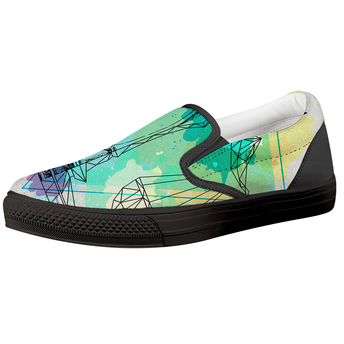 Libra Sign Colorful Print Black Slip On Shoes-grizzshop
