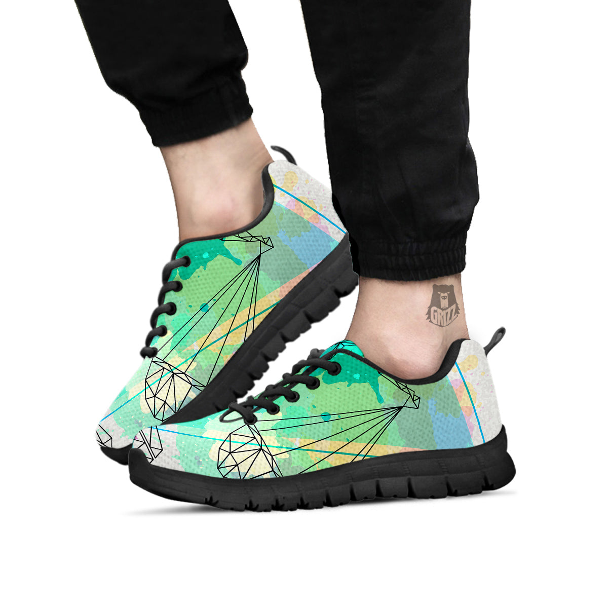 Libra Sign Colorful Print Black Sneaker-grizzshop