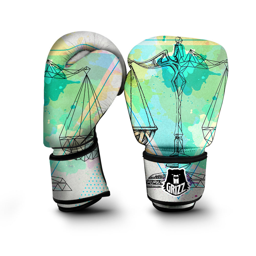 Libra Sign Colorful Print Boxing Gloves-grizzshop