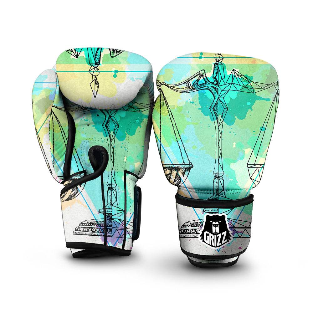 Libra Sign Colorful Print Boxing Gloves-grizzshop