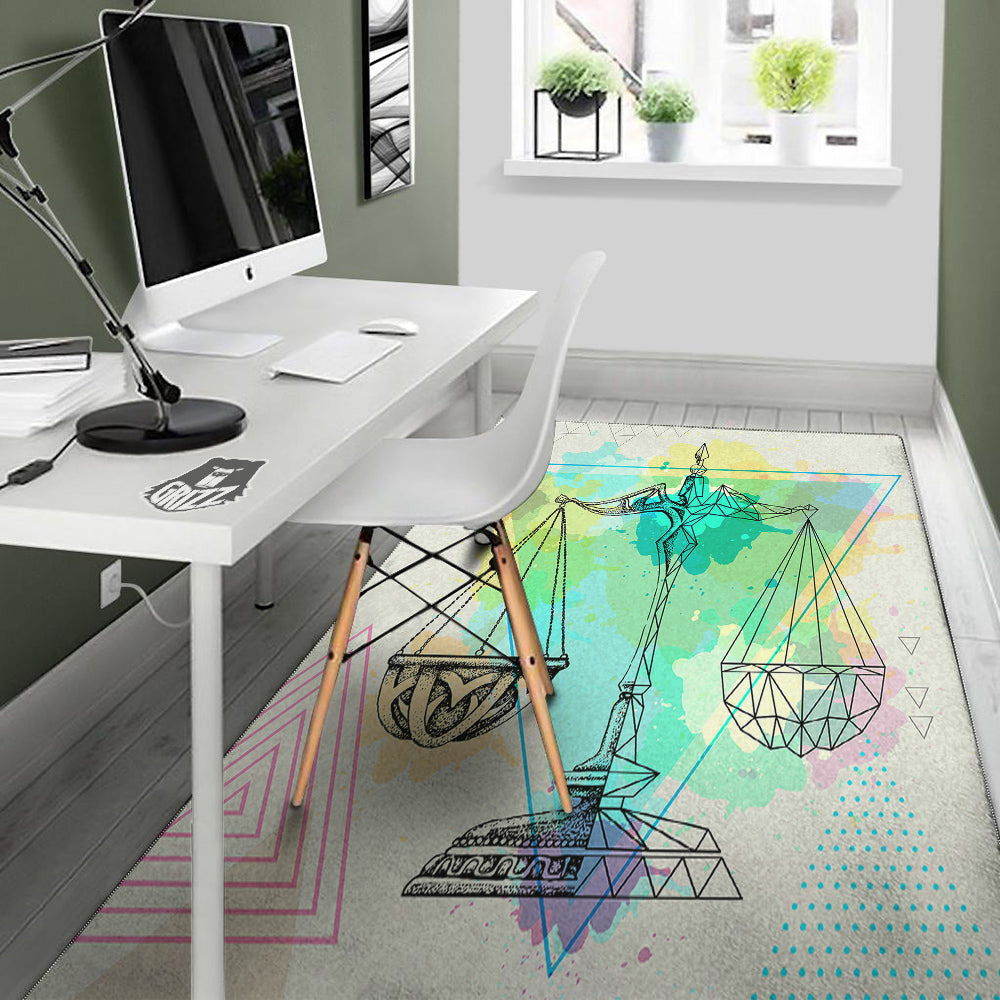 Libra Sign Colorful Print Floor Mat-grizzshop