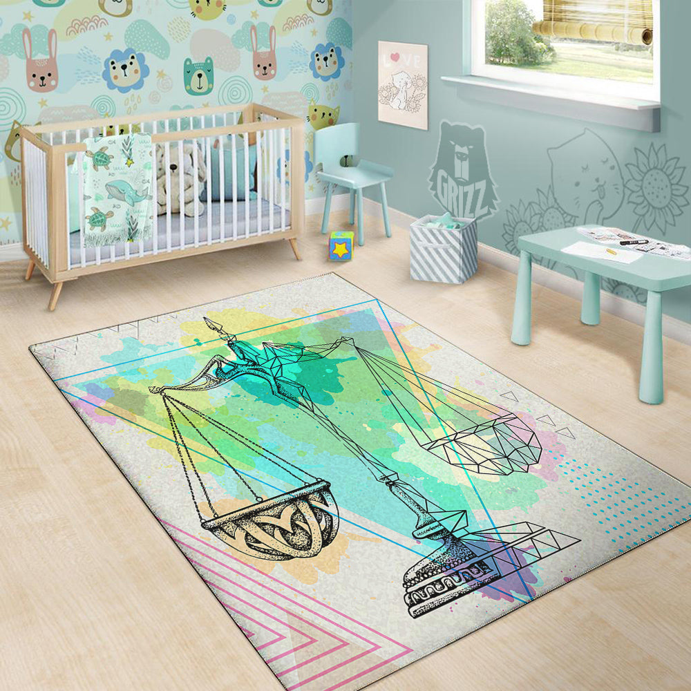Libra Sign Colorful Print Floor Mat-grizzshop