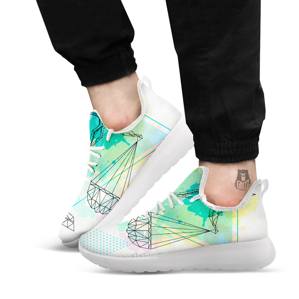 Libra Sign Colorful Print White Athletic Shoes-grizzshop