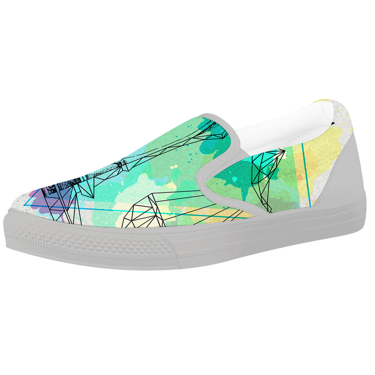 Libra Sign Colorful Print White Slip On Shoes-grizzshop