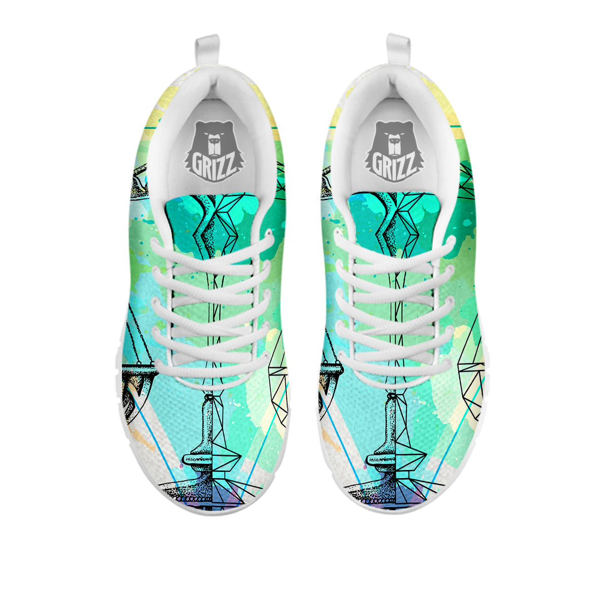 Libra Sign Colorful Print White Sneaker-grizzshop