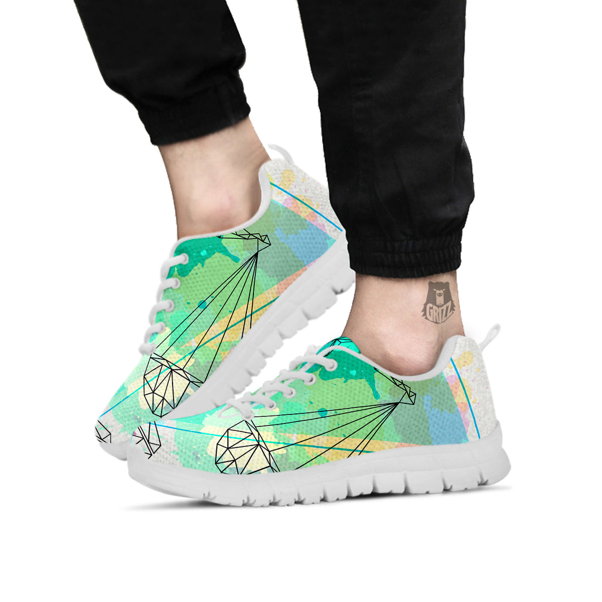 Libra Sign Colorful Print White Sneaker-grizzshop