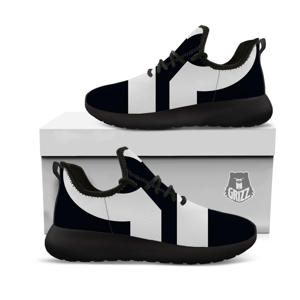 Libra Sign White And Black Print Black Athletic Shoes-grizzshop