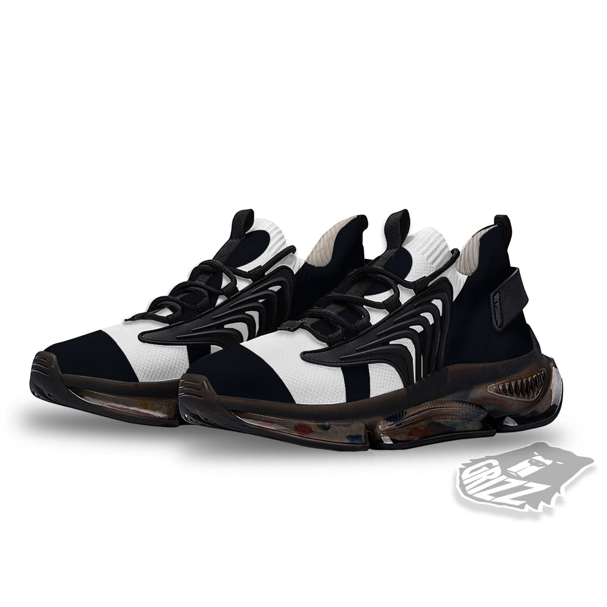 Libra Sign White And Black Print Black Gym Shoes-grizzshop