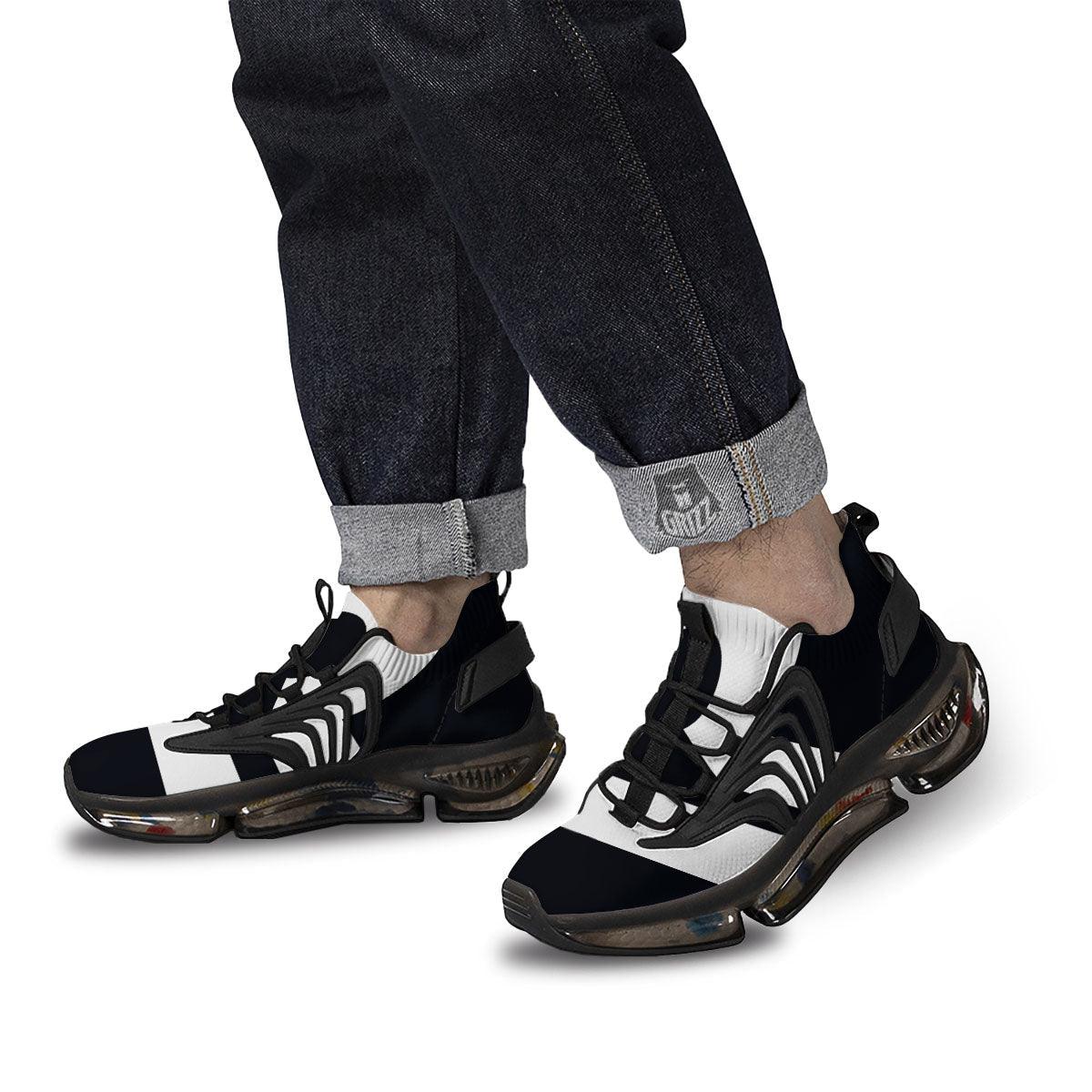 Libra Sign White And Black Print Black Gym Shoes-grizzshop
