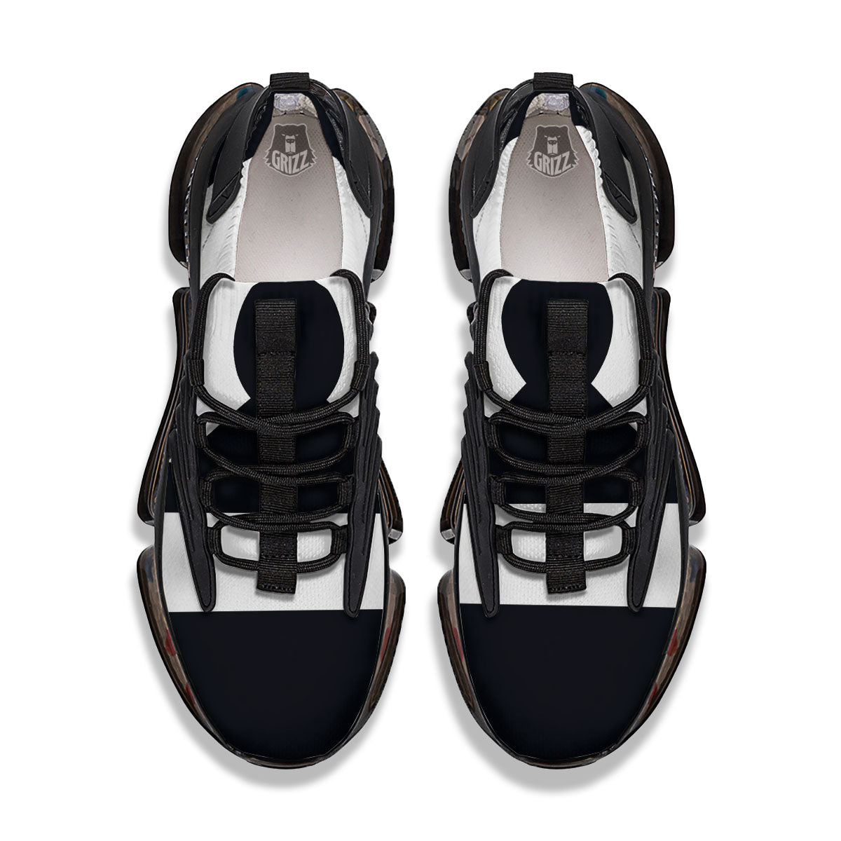 Libra Sign White And Black Print Black Gym Shoes-grizzshop