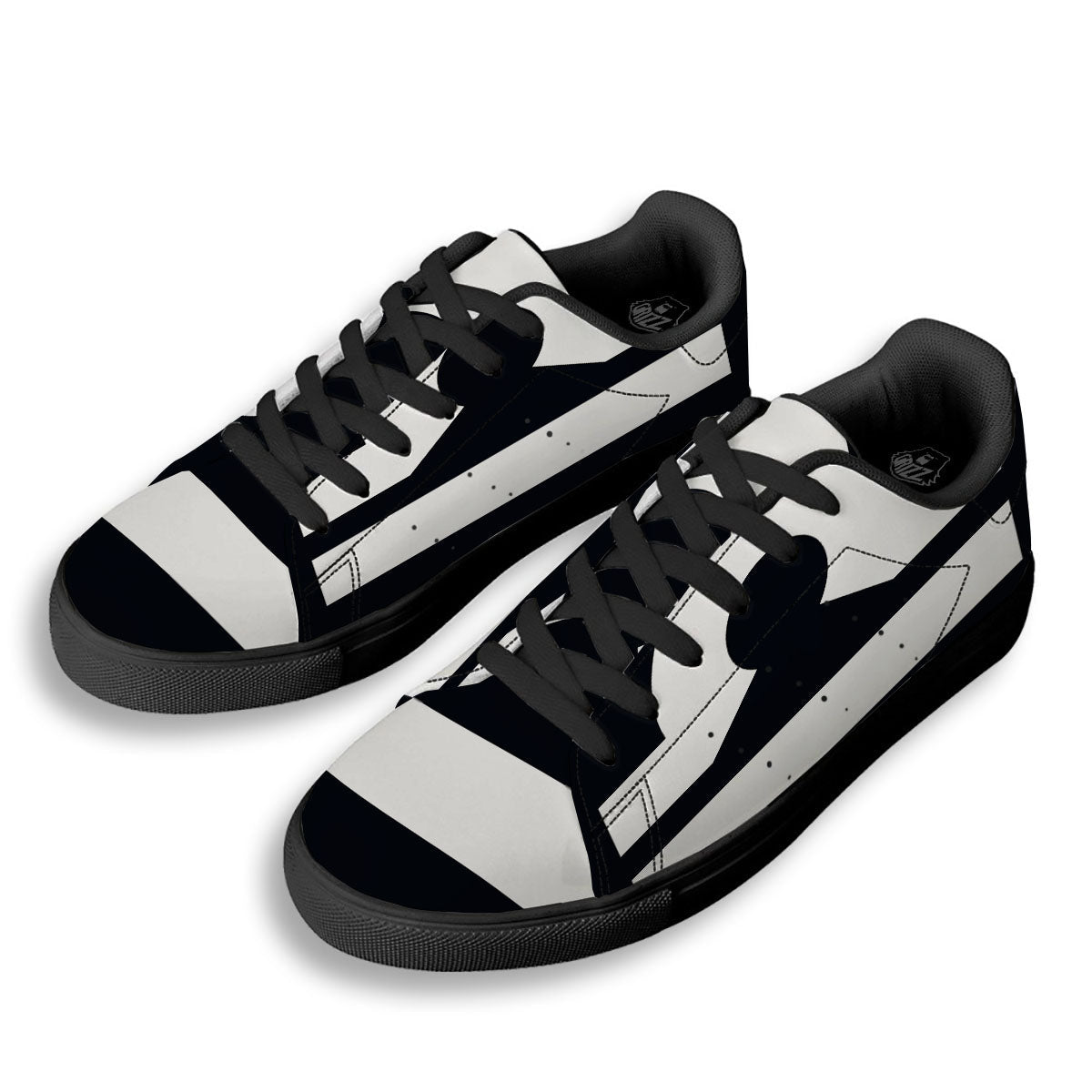 Libra Sign White And Black Print Black Low Top Sneakers-grizzshop