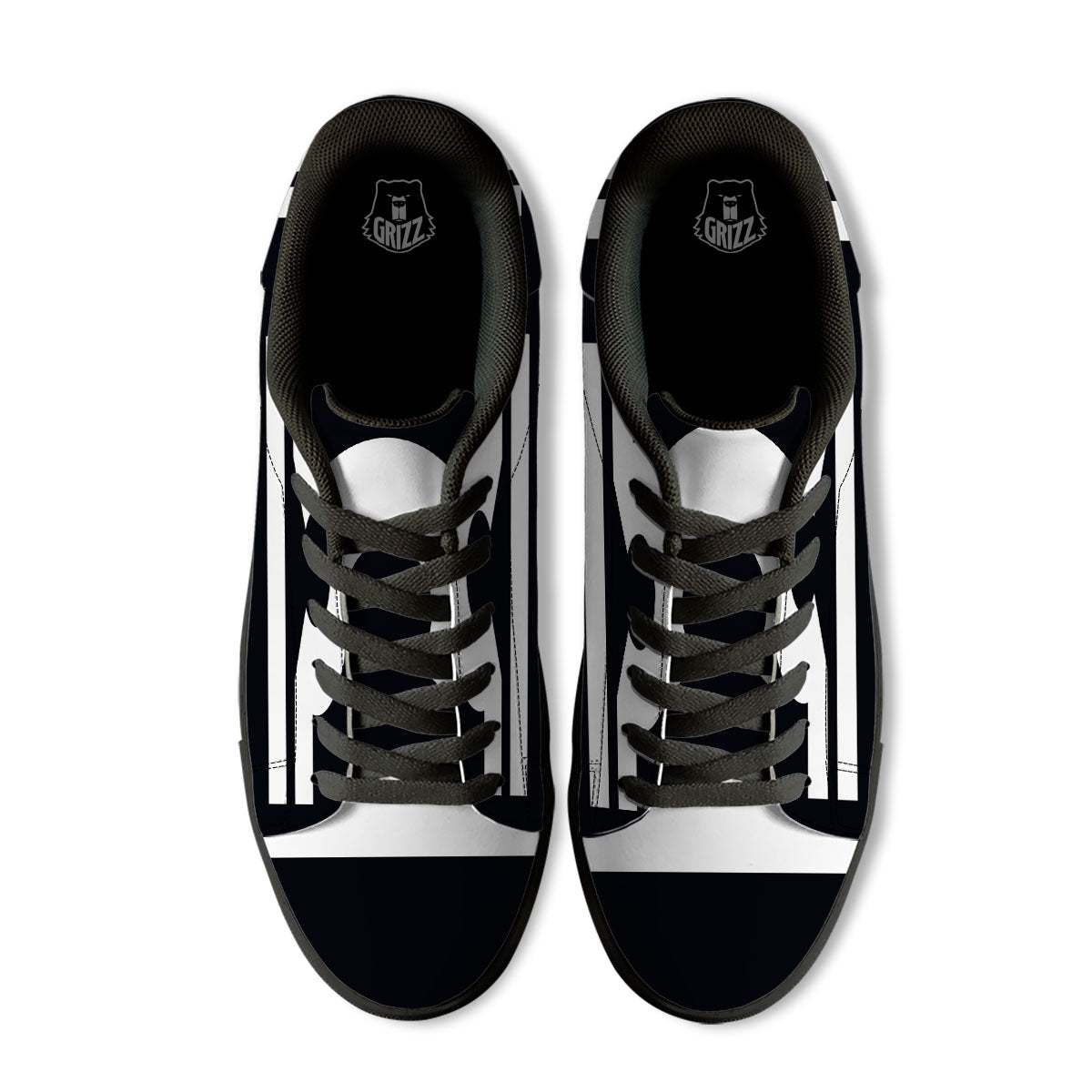 Libra Sign White And Black Print Black Low Top Sneakers-grizzshop