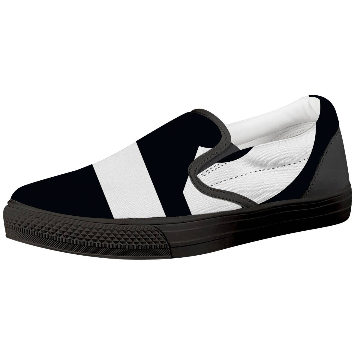 Libra Sign White And Black Print Black Slip On Shoes-grizzshop