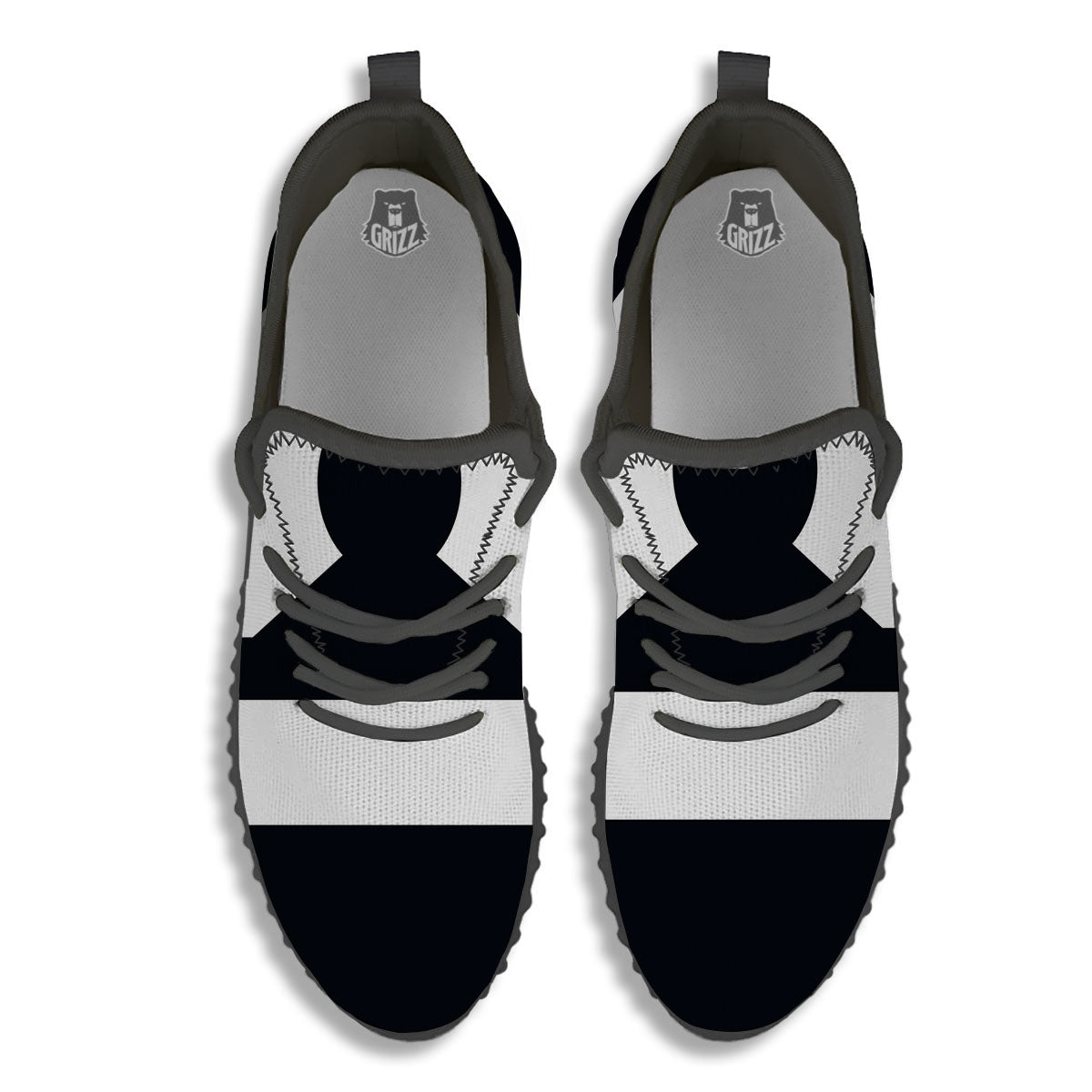 Libra Sign White And Black Print Black Walking Shoes-grizzshop