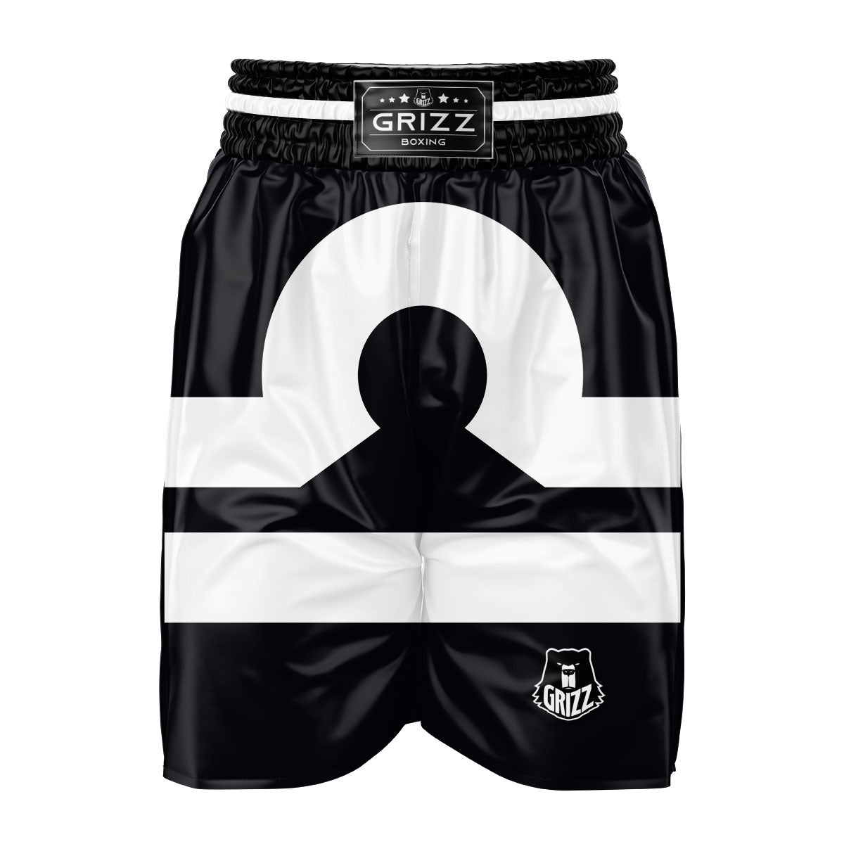 Libra Sign White And Black Print Boxing Shorts-grizzshop