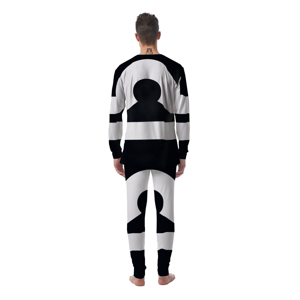 Libra Sign White And Black Print Men's Pajamas-grizzshop