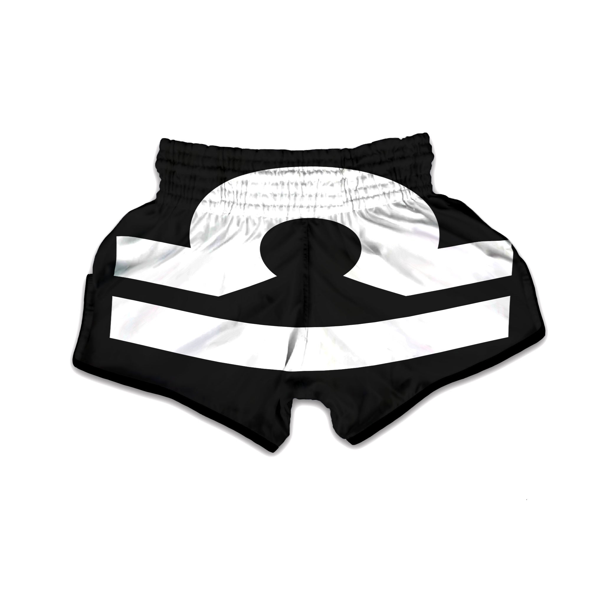 Libra Sign White And Black Print Muay Thai Boxing Shorts-grizzshop