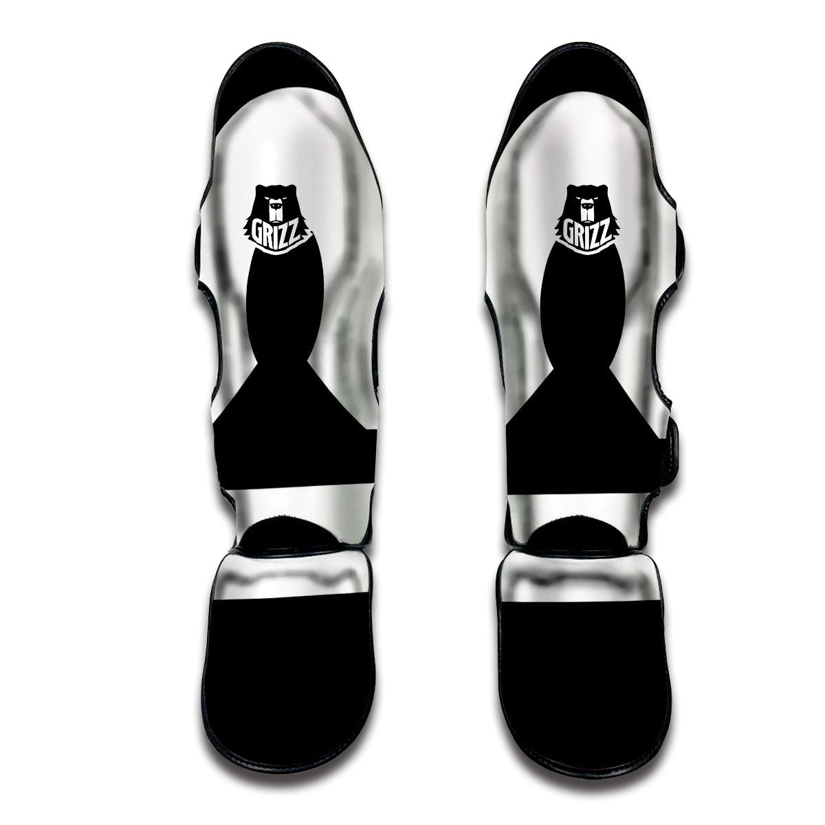 Libra Sign White And Black Print Muay Thai Shin Guards-grizzshop