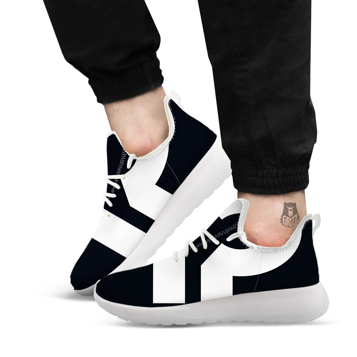 Libra Sign White And Black Print White Athletic Shoes-grizzshop