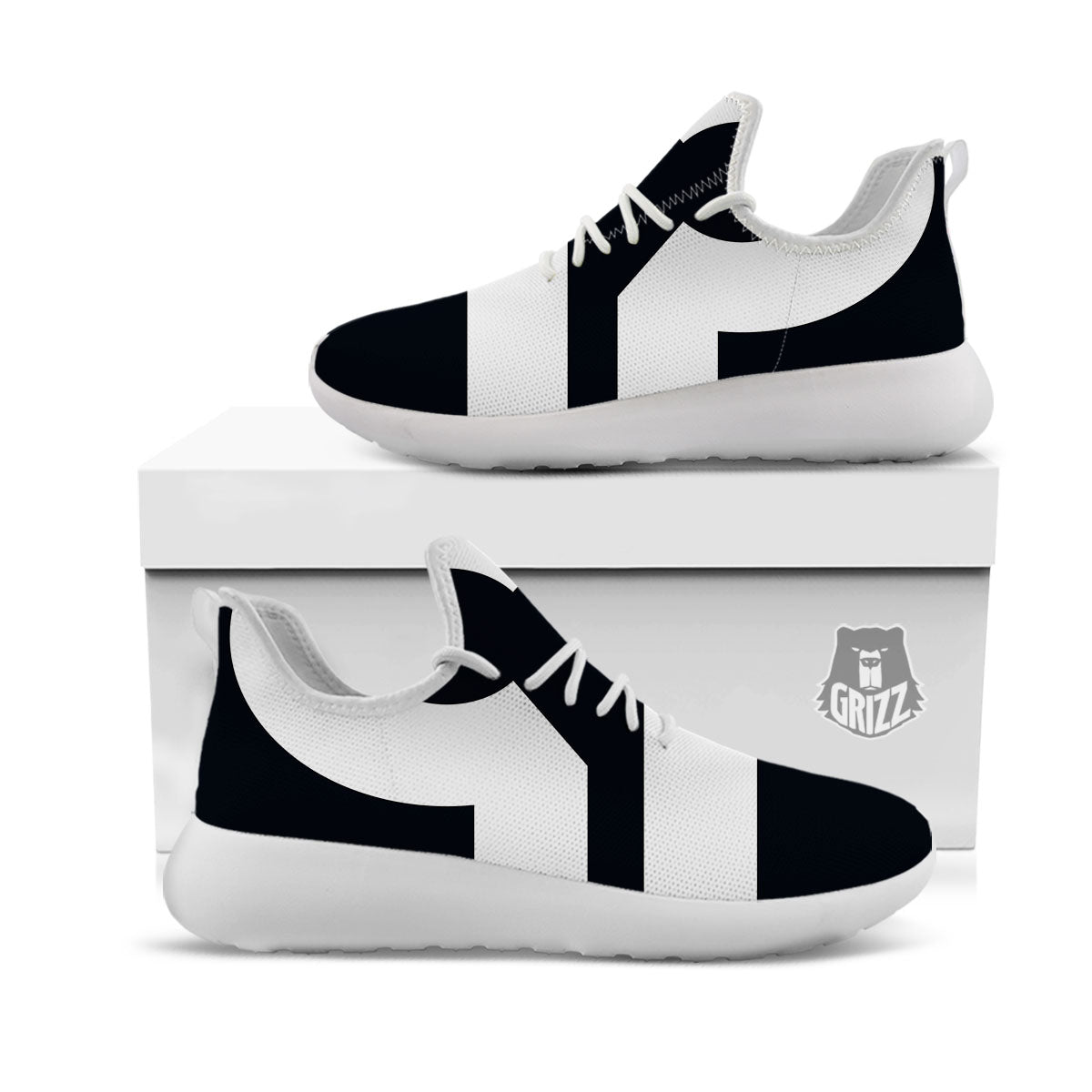 Libra Sign White And Black Print White Athletic Shoes-grizzshop