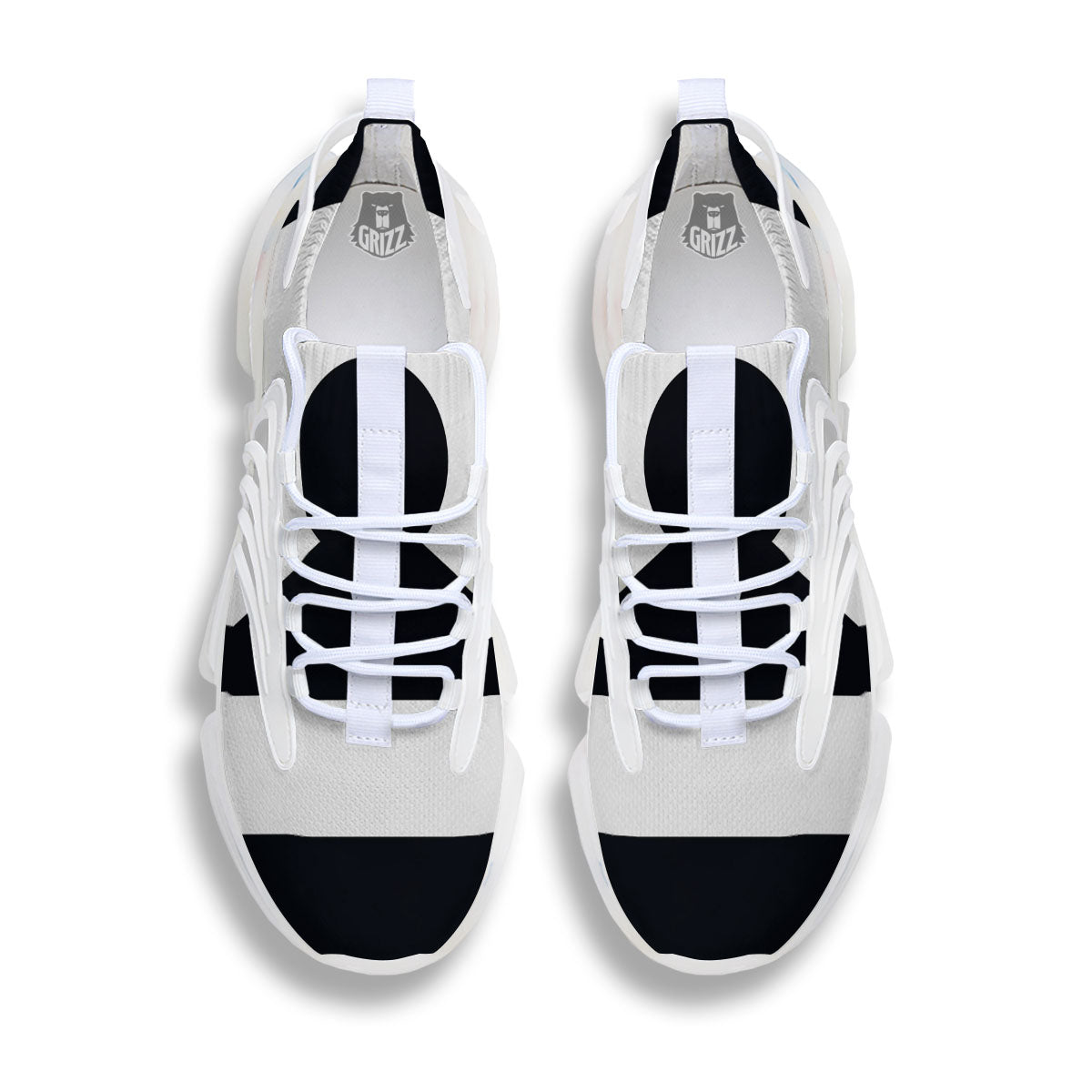Libra Sign White And Black Print White Gym Shoes-grizzshop