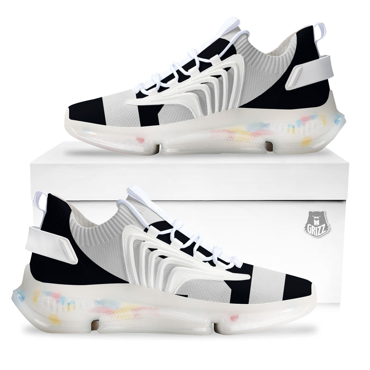Libra Sign White And Black Print White Gym Shoes-grizzshop