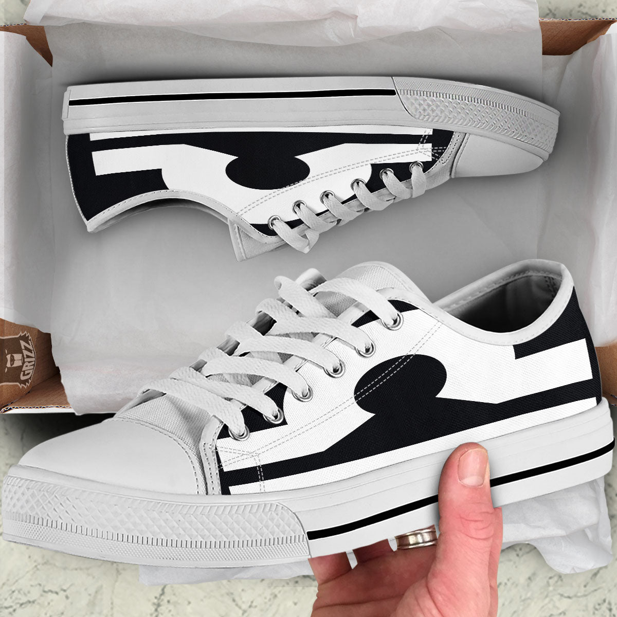 Libra Sign White And Black Print White Low Top Shoes-grizzshop