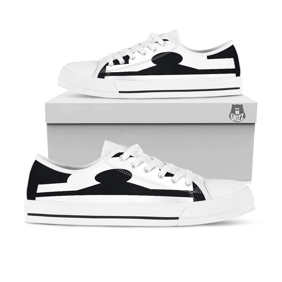 Libra Sign White And Black Print White Low Top Shoes-grizzshop